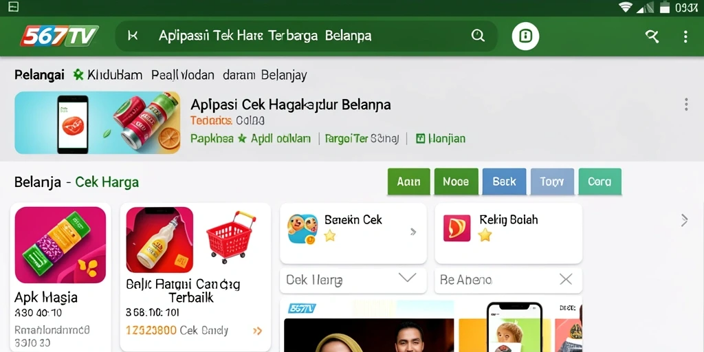 Tampilan antarmuka aplikasi 567TV untuk cek harga produk.