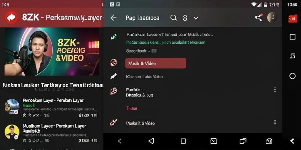 Tampilan antarmuka perekam layar 8ZK yang intuitif.