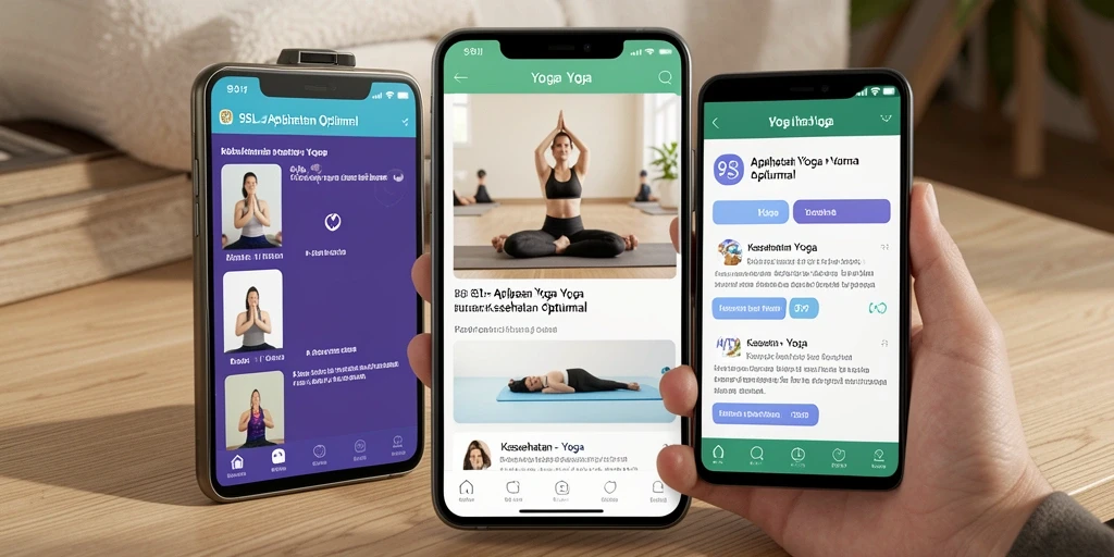 Antarmuka aplikasi 9SL dengan fungsi yoga interaktif yang menarik.