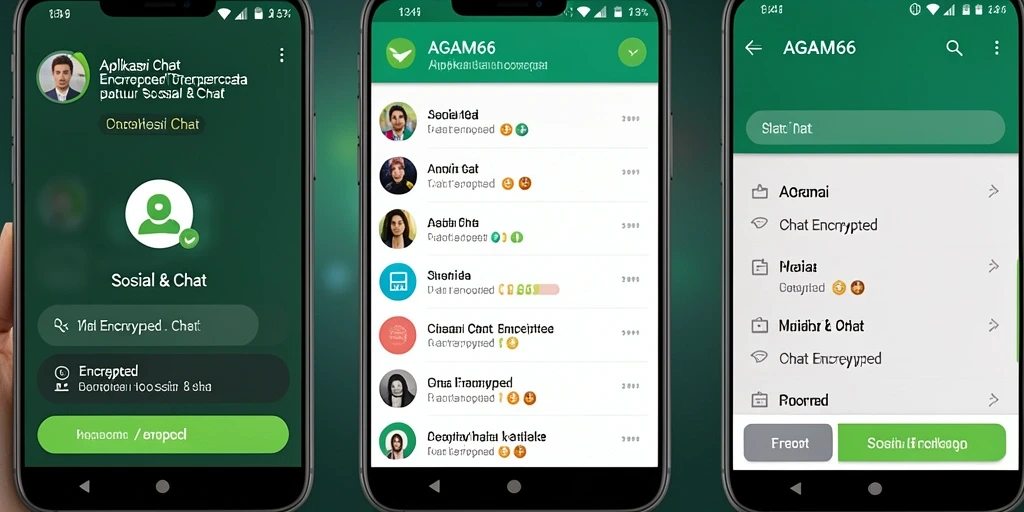 Tampilan antarmuka AGAM66 dengan fitur Chat Encrypted yang aman.