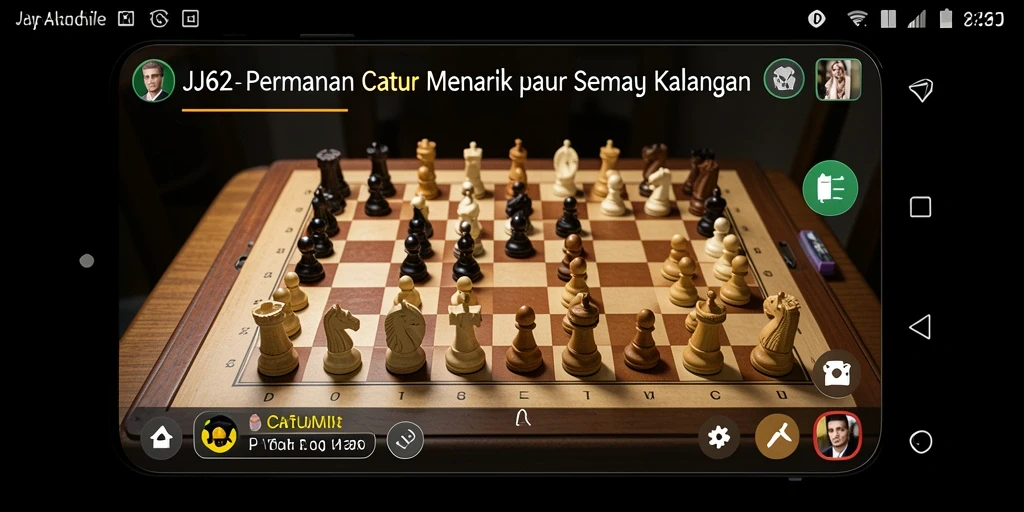 Antarmuka permainan catur JJ62 yang menarik dan mudah digunakan.