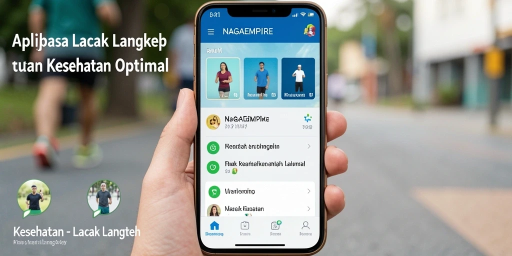 Antarmuka NAGAEMPIRE menampilkan fungsi Lacak Langkah dengan jelas.