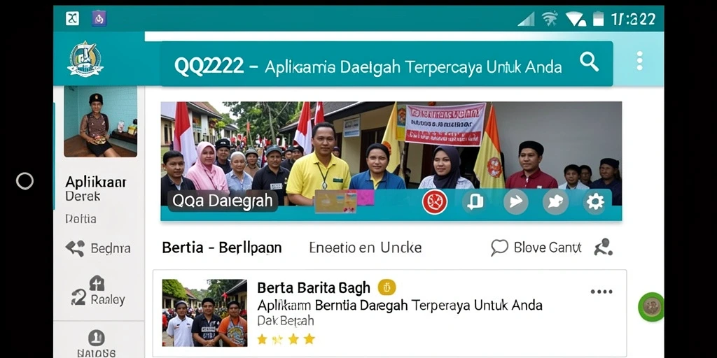 Tampilan antarmuka pengguna aplikasi QQ222 yang modern dan informatif.