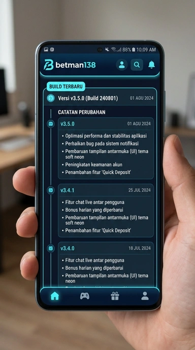 Riwayat Versi Aplikasi betman138 untuk Android